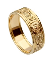 Damen Krieger Ring mit Rand - Alles Gelbgold