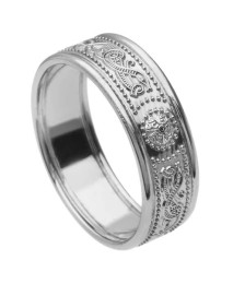 Women's Warrior Ring with Trim - All White Gold