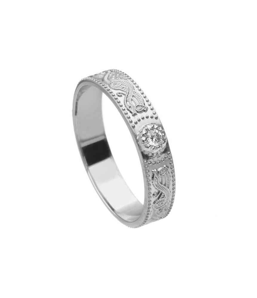 Bague diamant femme guerrière en or blanc