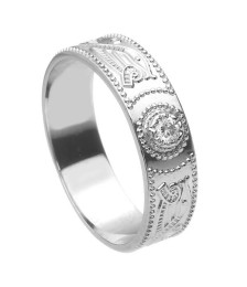 Bague pour homme en or blanc et diamant