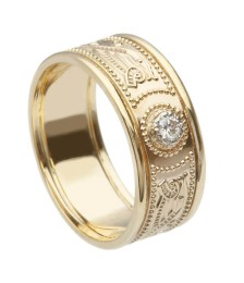 Bague diamant guerrier celtique pour homme avec jante