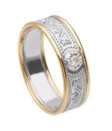 Bague femme guerrière en diamant avec jante