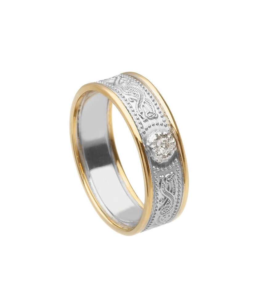 Bague femme guerrière en diamant avec jante