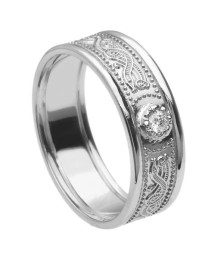 Bague femme guerrière en diamant avec jante