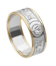 Men's White Gold Diamond Ring with Trim