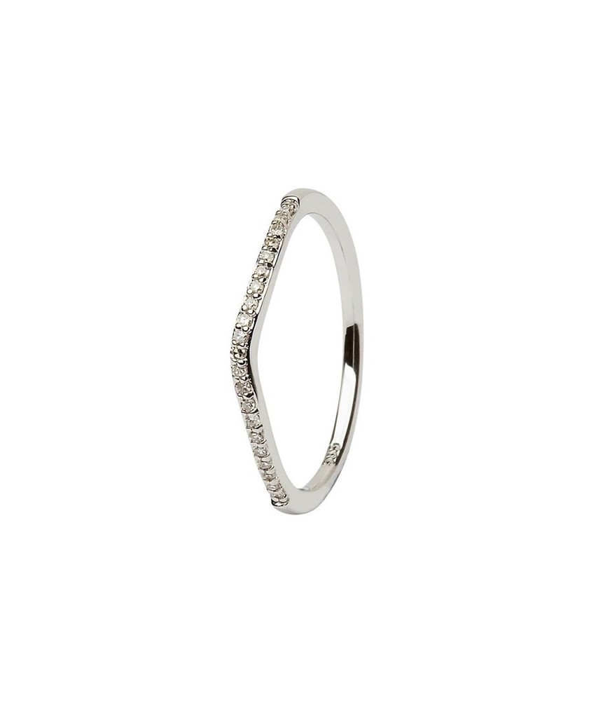 14K White Gold Pave Set Diamond Wedding Ring