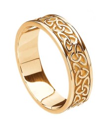 Unisex Solid Trinity Knot Wedding Ring - Gold