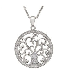 Pendentif Arbre de Vie Argent CZ