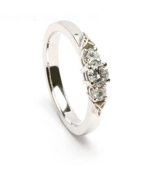 White Gold 3 Stone Trinity Knot Engagement Ring