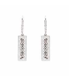 Boucles d'oreilles en lingot celtique avec cristaux