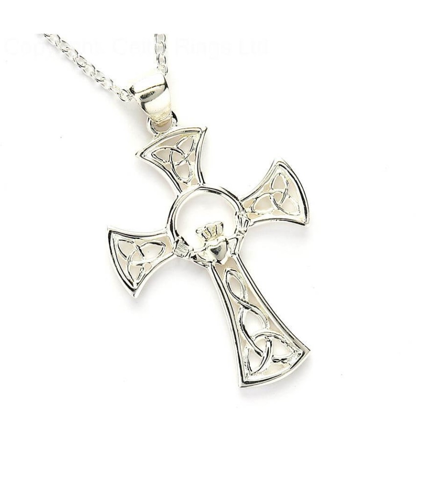 Keltisches Claddagh Kreuz - Silber