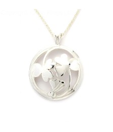 Pendentif trèfle irlandais - or blanc ou argent