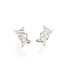 Boucles d'oreilles élégantes noeud celtique - or blanc ou argent