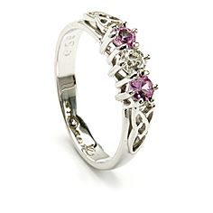 Trinity Pink Sapphire Ring