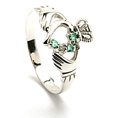 Modern Claddagh Emerald